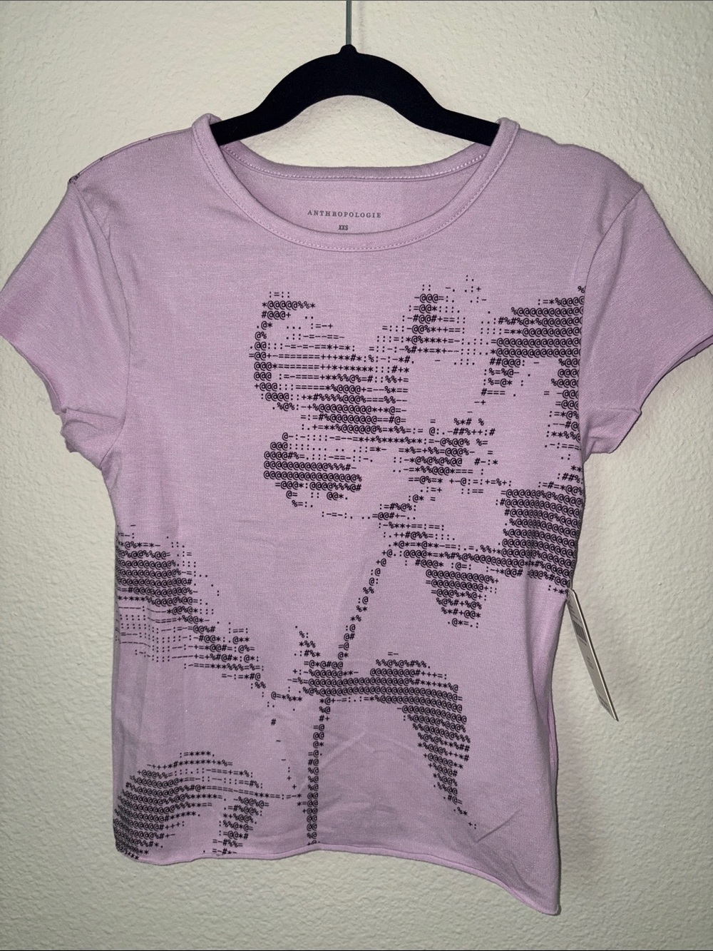 ❤️$12 XXS NWT Anthropologie The Evan Short-Sleeve Graphic Raw-Edge Baby Tee